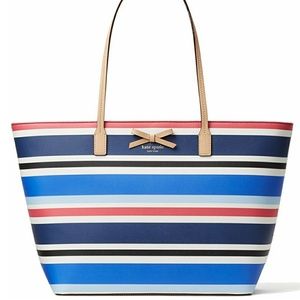 Kate Spade Margaret Eden Street Striped Tote NWT